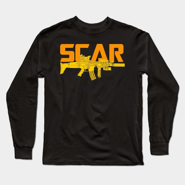 Assault Rifle SCAR Long Sleeve T-Shirt by Aim For The Face